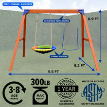 Load image into Gallery viewer, Wildwood wood swing set