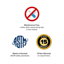 Load image into Gallery viewer, SPORTSPOWER ASPEN 7-FT VINYL COVERED WOODEN SWING SET WITH 3 SWINGS