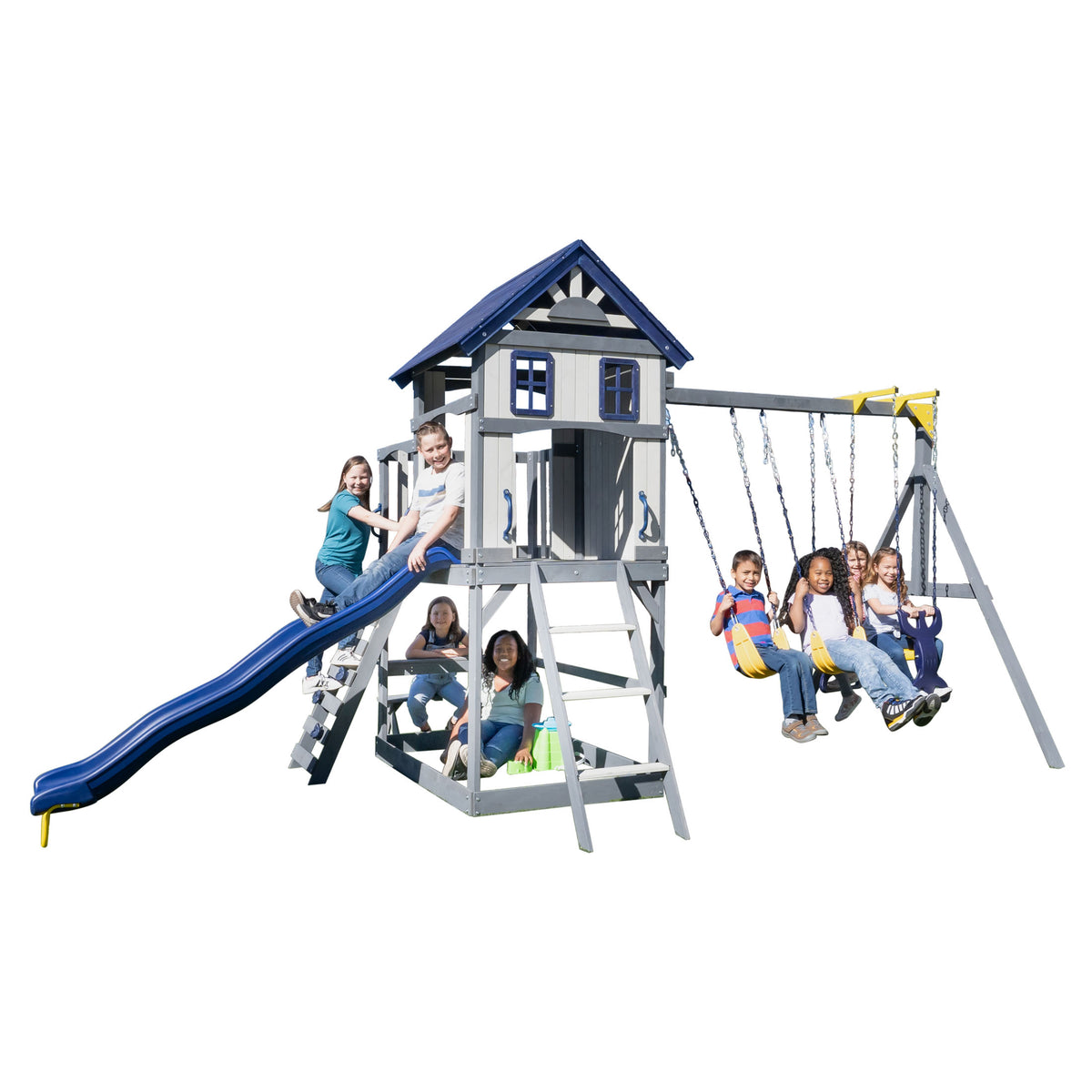 Brookside Wooden Swing Set SportsPowerSwingSets