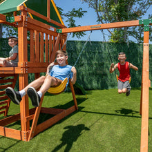 Load image into Gallery viewer, Sportspower Olympus Wood Swing Set with 3 Swings, Slide, and Monkey Bars