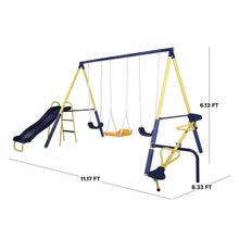 Load image into Gallery viewer, Palmview Swing Set with Teeter-Totter, Standing Swing, and Slide