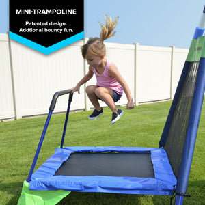 Mountain View Metal Swing, Slide and Trampoline Set