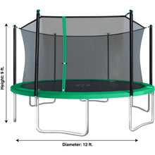 Load image into Gallery viewer, TruJump 12 Foot Green Trampoline with Enclosure
