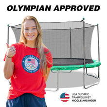 Load image into Gallery viewer, Sportspower 15-Feet Green Trampoline with Enclosure