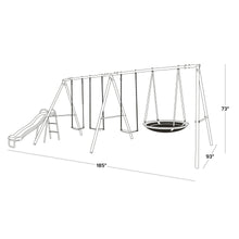 Load image into Gallery viewer, Sportspower Triple Swing and Saucer Metal Swing Set