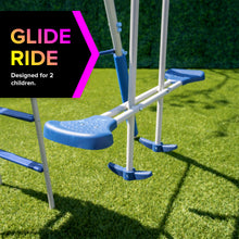 Load image into Gallery viewer, Sportspower Super Lights Metal Swing Set with LED Swing Seats, 2 Person Glider and 5ft Slide