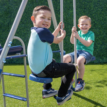 Load image into Gallery viewer, Sportspower Super Lights Metal Swing Set with LED Swing Seats, 2 Person Glider and 5ft Slide