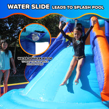 Load image into Gallery viewer, Sportspower Battle Ridge Inflatable Water Slide with Climbing Wall, Water Cannons & Splash Pool