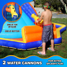 Load image into Gallery viewer, Sportspower Battle Ridge Inflatable Water Slide with Climbing Wall, Water Cannons & Splash Pool