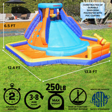 Load image into Gallery viewer, Sportspower Battle Ridge Inflatable Water Slide with Climbing Wall, Water Cannons & Splash Pool