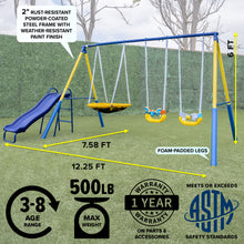 Load image into Gallery viewer, Sportspower Super Flyer Swing Set with 2 Flying Buddies, Saucer Swing, 2 Swings
