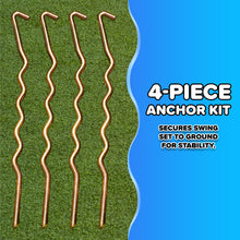 Load image into Gallery viewer, Sportspower Starlight Metal Swing Set with LED Swings, Saucer Swing, 5ft Slide and Bonus 4pc Anchor Kit