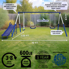 Load image into Gallery viewer, Arcadia Metal Swing and Slide Set