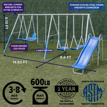 Load image into Gallery viewer, Sportspower Super Surfer Metal Swing Set