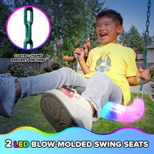 Load image into Gallery viewer, Sportspower Matterhorn 9.5ft Heavy-Duty Metal Swing Set with LED Swings