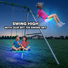 Load image into Gallery viewer, Sportspower Matterhorn 9.5ft Heavy-Duty Metal Swing Set with LED Swings