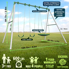 Load image into Gallery viewer, Sportspower Kilimanjaro 9.5ft Heavy-Duty Metal Swing Set