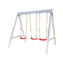 Load image into Gallery viewer, SPORTSPOWER ASPEN 7-FT VINYL COVERED WOODEN SWING SET WITH 3 SWINGS