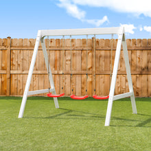 Load image into Gallery viewer, SPORTSPOWER ASPEN 7-FT VINYL COVERED WOODEN SWING SET WITH 3 SWINGS