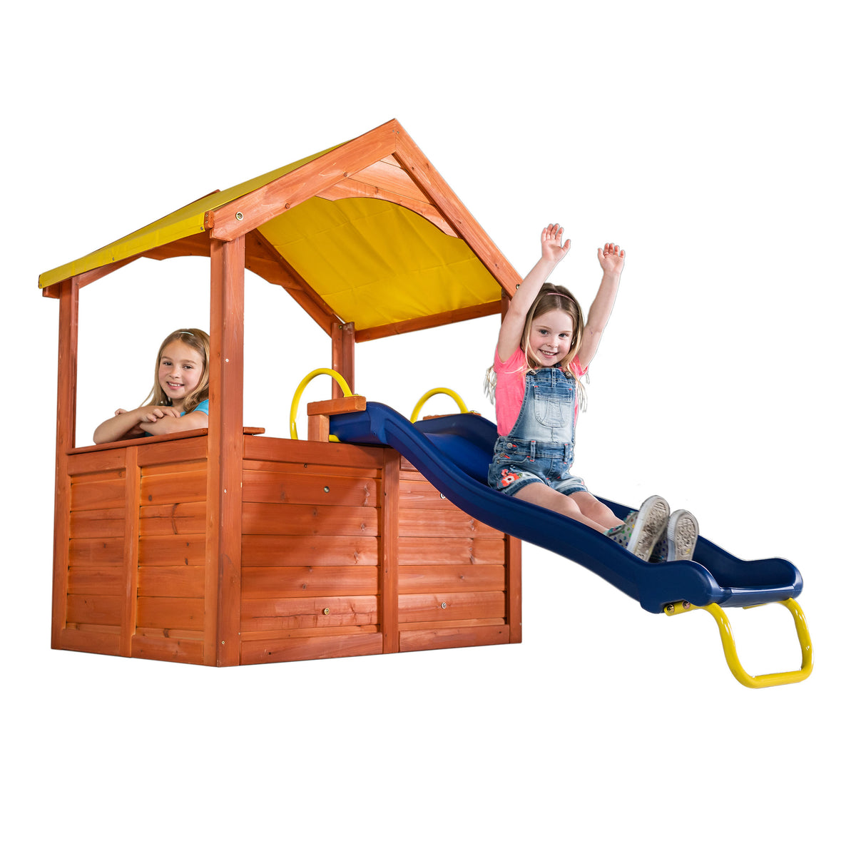 Sportspower Encinitas Wood Playhouse With Slide SportsPowerSwingSets