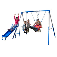 Load image into Gallery viewer, Sportspower Albany Metal Swing Set with 2 Adjustable Swings, Glider and Slide