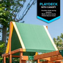 Load image into Gallery viewer, Sportspower Olympus Wood Swing Set with 3 Swings, Slide, and Monkey Bars