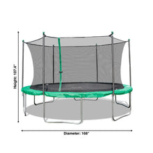 Load image into Gallery viewer, TruJump 14 Foot Green Trampoline with Enclosure
