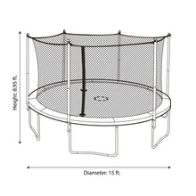 Load image into Gallery viewer, Trujump 15' Round Backyard Trampoline with Safety Enclosure