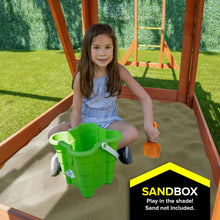 Load image into Gallery viewer, Sportspower Olympus Wood Swing Set with 3 Swings, Slide, and Monkey Bars