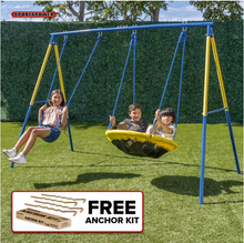 Load image into Gallery viewer, Swing and Saucer Metal Swing Set
