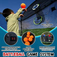 Load image into Gallery viewer, Sportspower TruJump 12ft x 6ft Rectangular BattleBall Trampoline with Built-In Ball Scoring Game, Exceeds ASTM Safety Standards