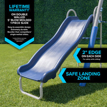 Load image into Gallery viewer, Sportspower Super Lights Metal Swing Set with LED Swing Seats, 2 Person Glider and 5ft Slide