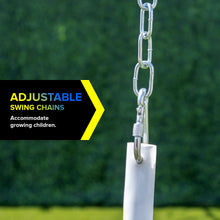 Load image into Gallery viewer, Sportspower Super Lights Metal Swing Set with LED Swing Seats, 2 Person Glider and 5ft Slide