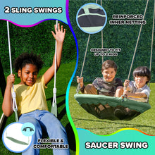 Load image into Gallery viewer, Ladera Solar Wooden Swing Set with Nighttime Lights