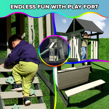 Load image into Gallery viewer, Ladera Solar Wooden Swing Set with Nighttime Lights