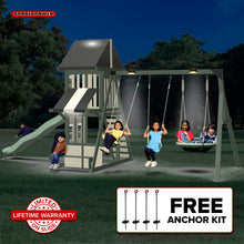 Load image into Gallery viewer, Ladera Solar Wooden Swing Set with Nighttime Lights