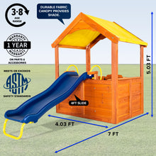 Load image into Gallery viewer, Sportspower Encinitas Wood Playhouse With 4' Slide