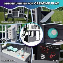 Load image into Gallery viewer, Blakely Wooden 2-Story Playhouse with Slide