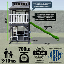 Load image into Gallery viewer, Blakely Wooden 2-Story Playhouse with Slide