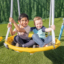 Load image into Gallery viewer, Sportspower Comet Metal Swing Set with LED Light Up Saucer Swing, 2 Swings and 5ft Slide