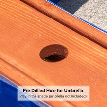 Load image into Gallery viewer, Sportspower Wooden Picnic Table W/Sand Play & Water Play & Umbrella Hole (no umbrella)