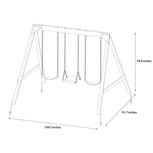 Load image into Gallery viewer, Sportspower Brighton Wooden Swing Set with 3 Swings