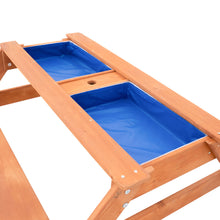 Load image into Gallery viewer, Sportspower Wooden Picnic Table W/Sand Play & Water Play & Umbrella Hole (no umbrella)
