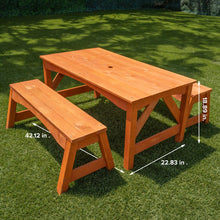 Load image into Gallery viewer, Sportspower Wooden Picnic Table With Separated Bench