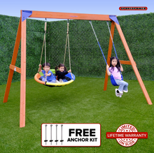 Load image into Gallery viewer, Wildwood wood swing set
