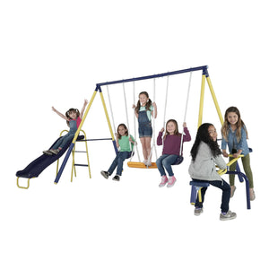 Palmview Swing Set with Teeter-Totter, Standing Swing, and Slide