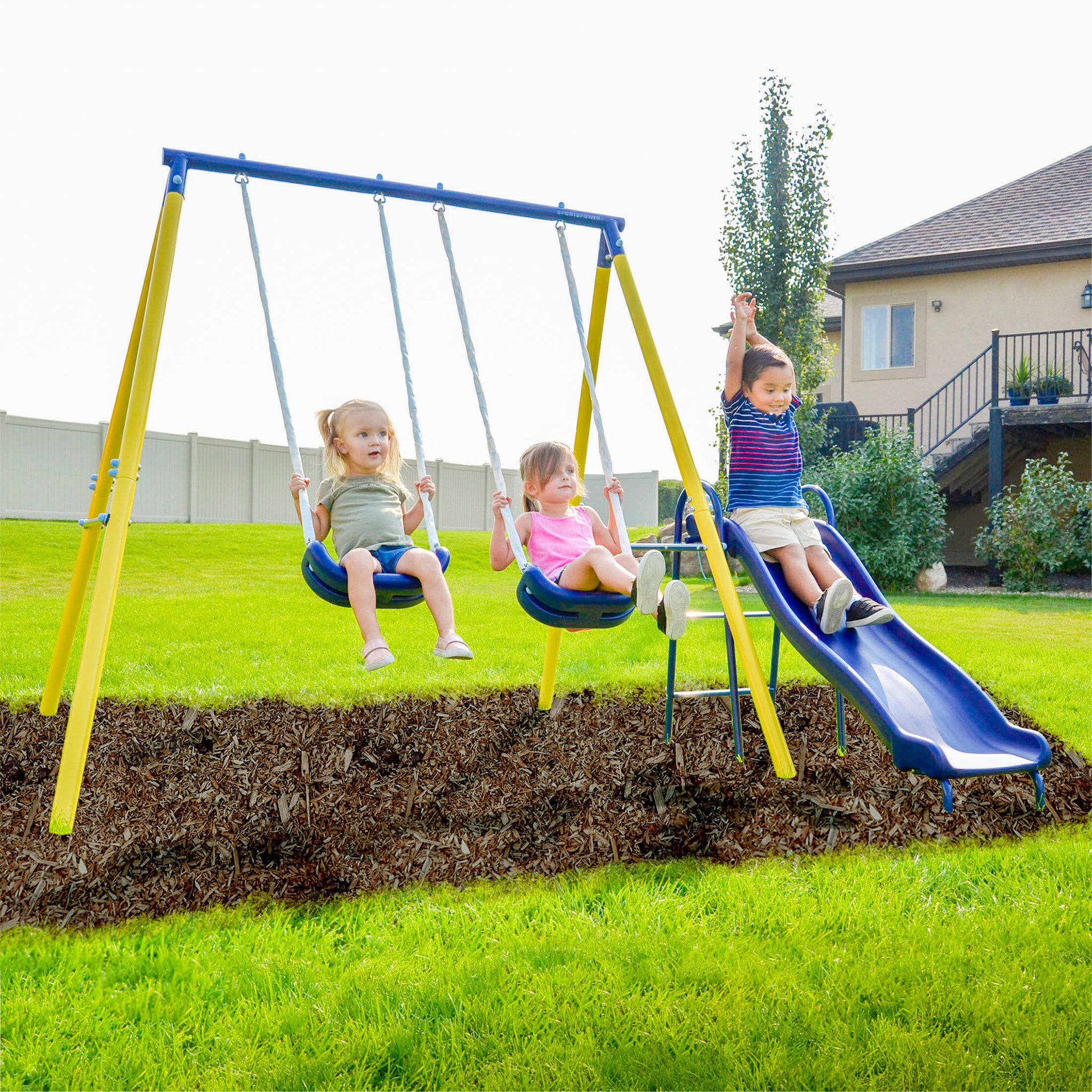Saucer Swing Swing Set With Rocking Horse Sportspower Outdoor