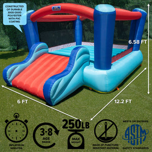 Sportspower My 1st Inflatable Bounce House with Slide & Mesh Shoe Pockets