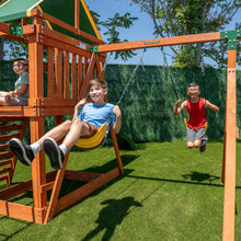 Load image into Gallery viewer, Sportspower Olympus Wood Swing Set with 3 Swings, Slide, and Monkey Bars
