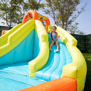 Inflatable Double Slide with Bounce House Backyard Jumper